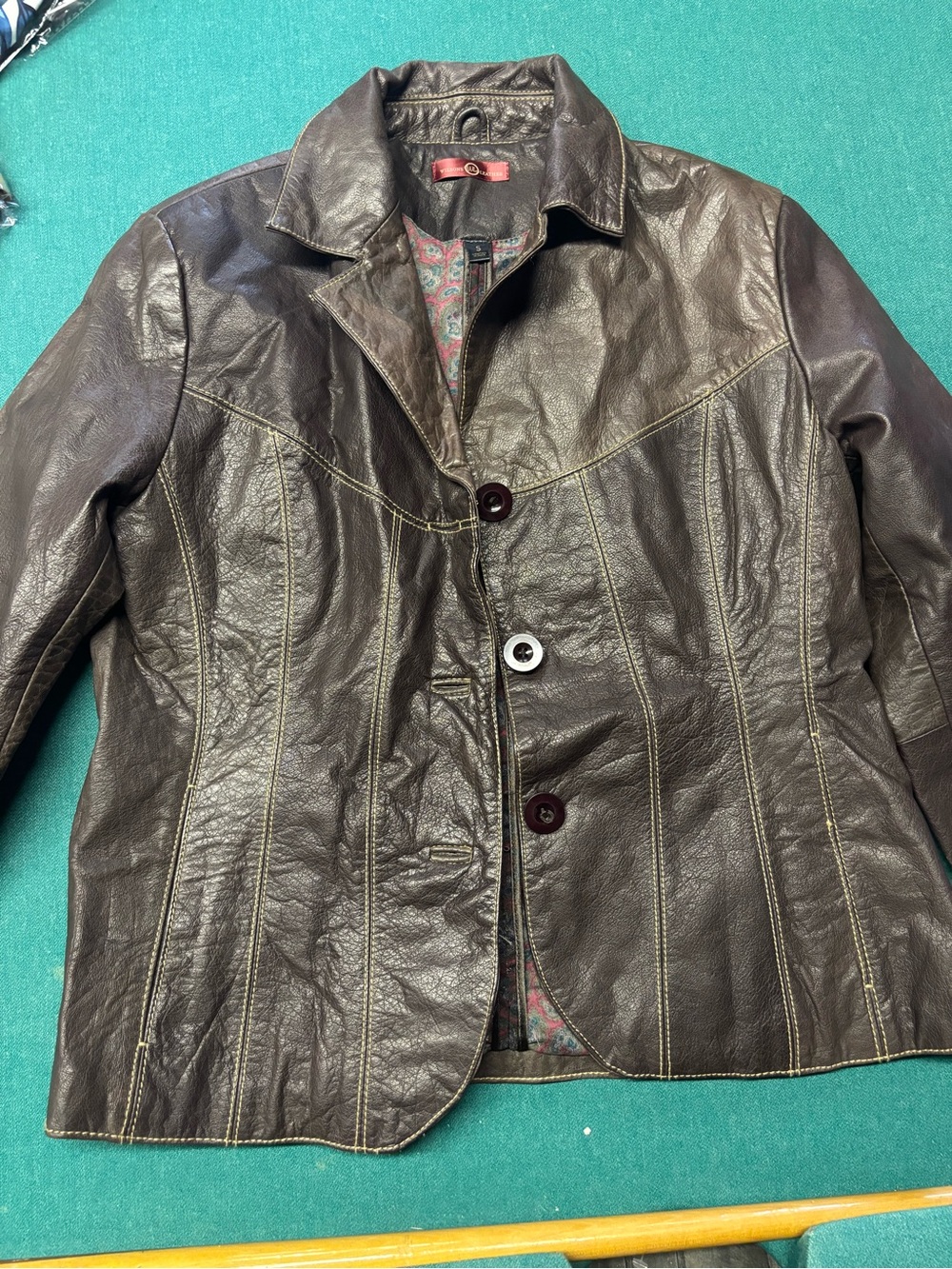 Wilson’s Leather Women’s Dark Brown Leather Button-Front Jacket